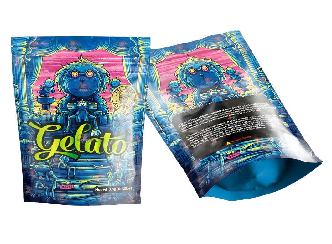 Gelato Mylar bag 3.5g Bag Boyz Morty Holographic Packaging Only