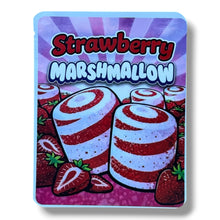 Load image into Gallery viewer, Strawberry Marshmallow 3.5G Mylar sticker Bags -With stickers and label
