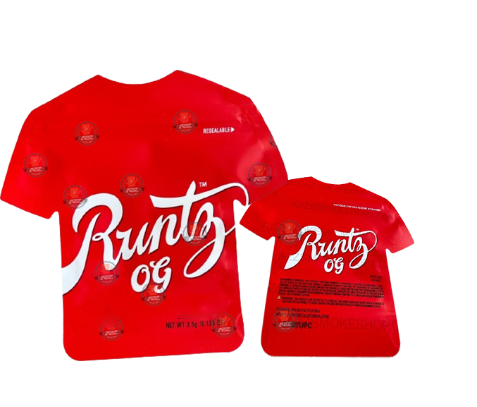 Runtz Red Cut out Mylar Bags by 3.5 Grams Smell Proof Die Cut