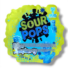 Load image into Gallery viewer, Sour Pops Blue Raspberry 3.5g shape bags

