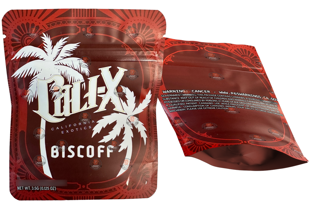 Cali X Biscoff Mylar Bags 3.5g Empty Packaging California Exotics