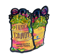 Load image into Gallery viewer, Toxic Candy Cut Out Mylar Bags 3.5g Die Cut Holographic Sherb Money
