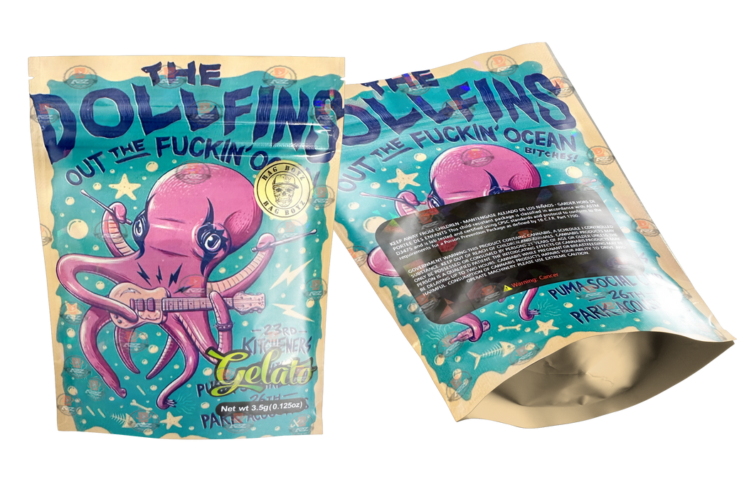 GELATO THE DOLLFINS HOLOGRAPHIC MYLAR BAG 3.5g Packaging Only