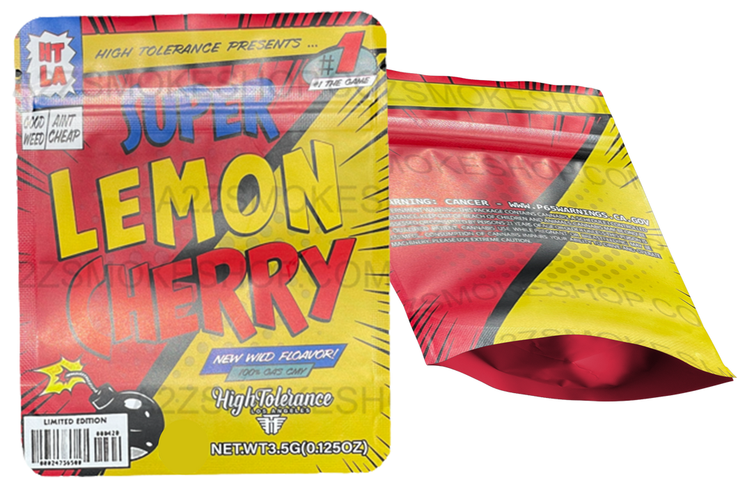 Super Lemon Cherry High Tolerance Mylar zip lock bag 3.5G New Wild flavor
