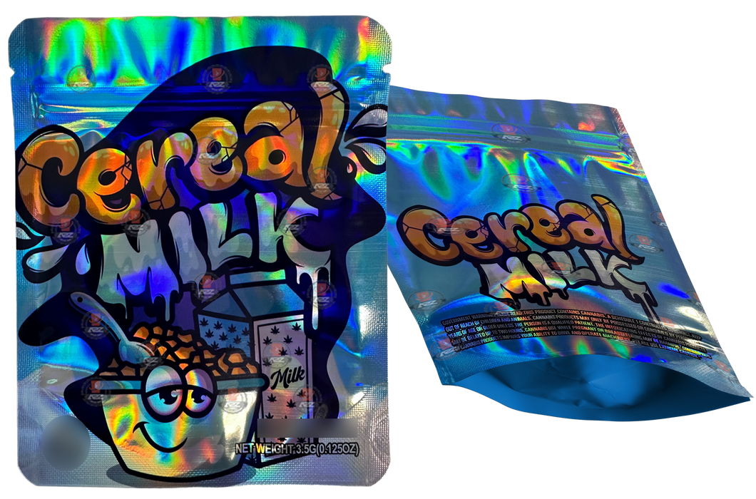 Cereal Milk Mylar Bags 3.5g Holographic Empty Packaging