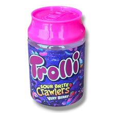 Load image into Gallery viewer, Trolli Sour Brite Crawlers Very Berry 3.5g Cans - 8 cans in box
