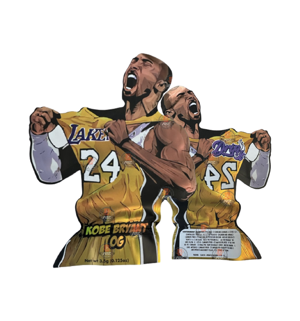 Kobe Bryant OG 3.5G Mylar Bags Lakers 24 Die cut Packaging Only