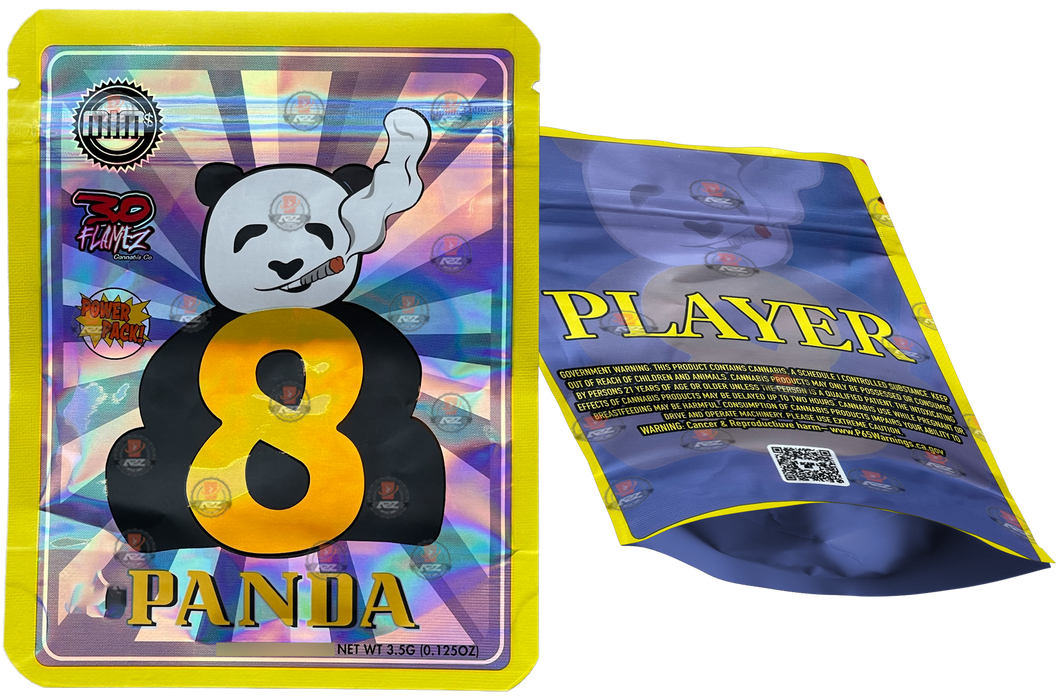 Panda 8 Holographic 3.5g Mylar Bag Player 30 Flamez Power Pack Mim Exotics