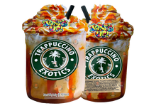 Load image into Gallery viewer, Trappuccino Exotics Mylar bag 3.5g cut out Empty Packaging Jokes UP Frappuccino
