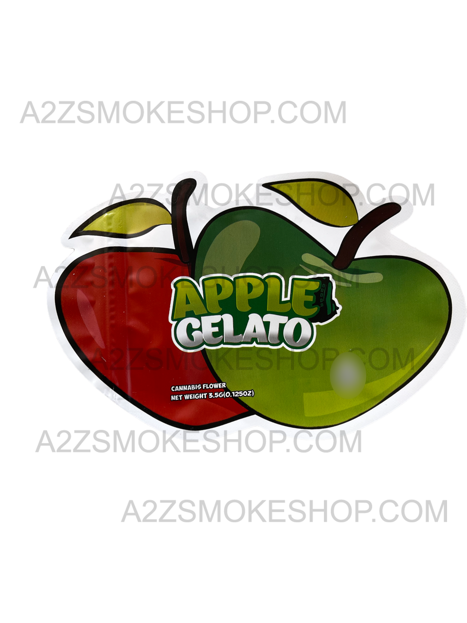 Apple Gelato cut out Mylar bag  3.5g Packaging only