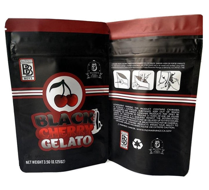 Backpack Boyz Black Cherry Gelato 3.5 Grams Smell Proof Mylar Bags