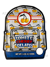 Load image into Gallery viewer, Backpack Boyz White Cherry Gelato cut out Mylar zip lock bag 3.5G
