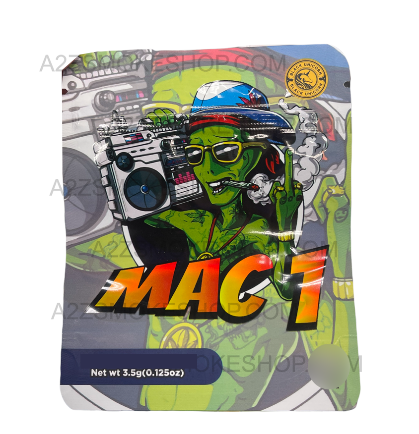 Black Unicorn -Mac 1 Alien Holographic Mylar bag 3.5g  For Flower