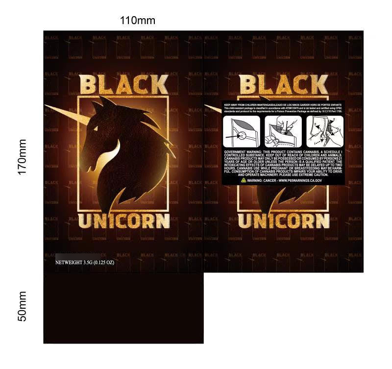 Black Unicorn -OG  Mylar bag 3.5g  For Flower