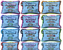 Load image into Gallery viewer, Pillows 3.5g Mylar Bags – Complete 16 Design Assortment with Matching Mylar Bags Box Packaging
