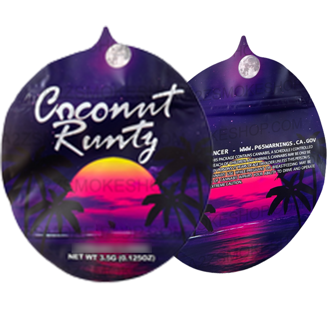 Coconut Runtz Mylar bag cut out 3.5g Packaging only