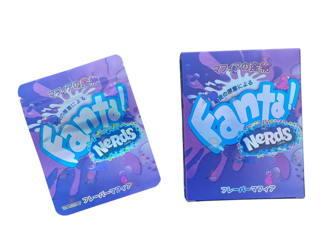 Fanta Nerds Candy Mylar Bags with Boxes 3.5g Box Packaging Holographic