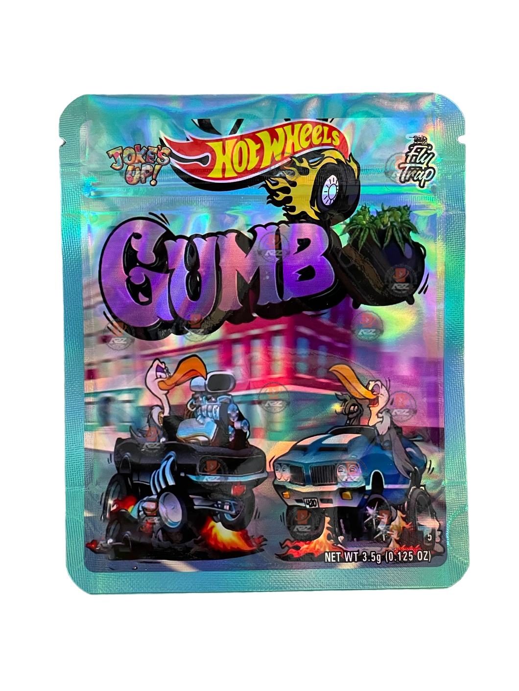 Hot wheels Gumbo 3.5g Mylar Bag Holographic Jokes UP