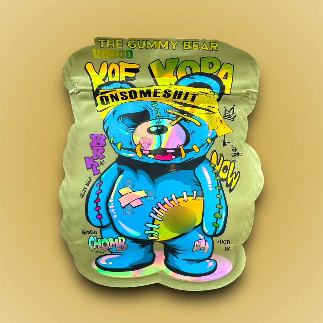 The gummy Bear Vodoo 3.5G Mylar Bags- Kof Koba On Some Shit