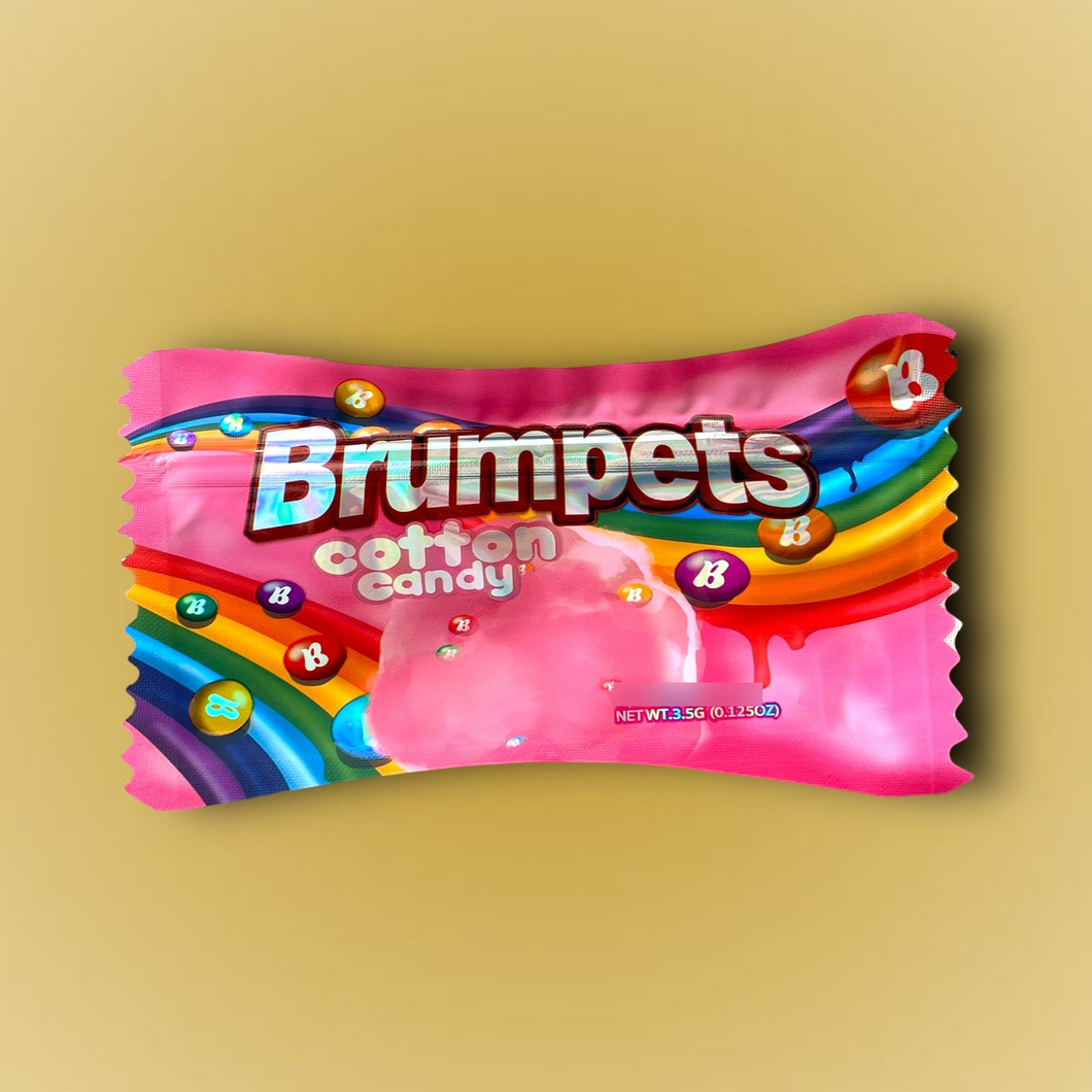 Cotton Candy Brumpets 3.5G Mylar Bag Holographic- Packaging Only