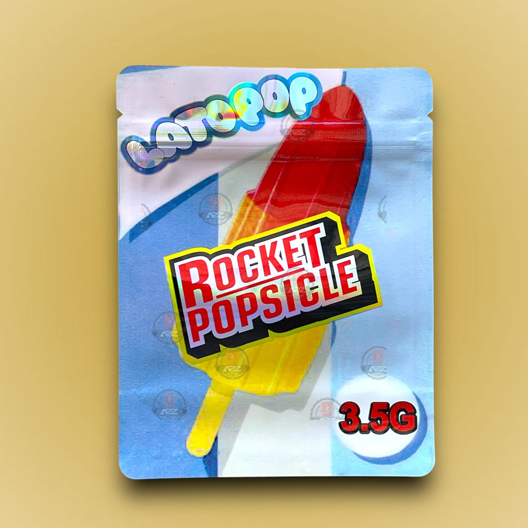 Lato Pop Rocket Popsicle 3.5g Mylar Bag Holographic- Packaging Only