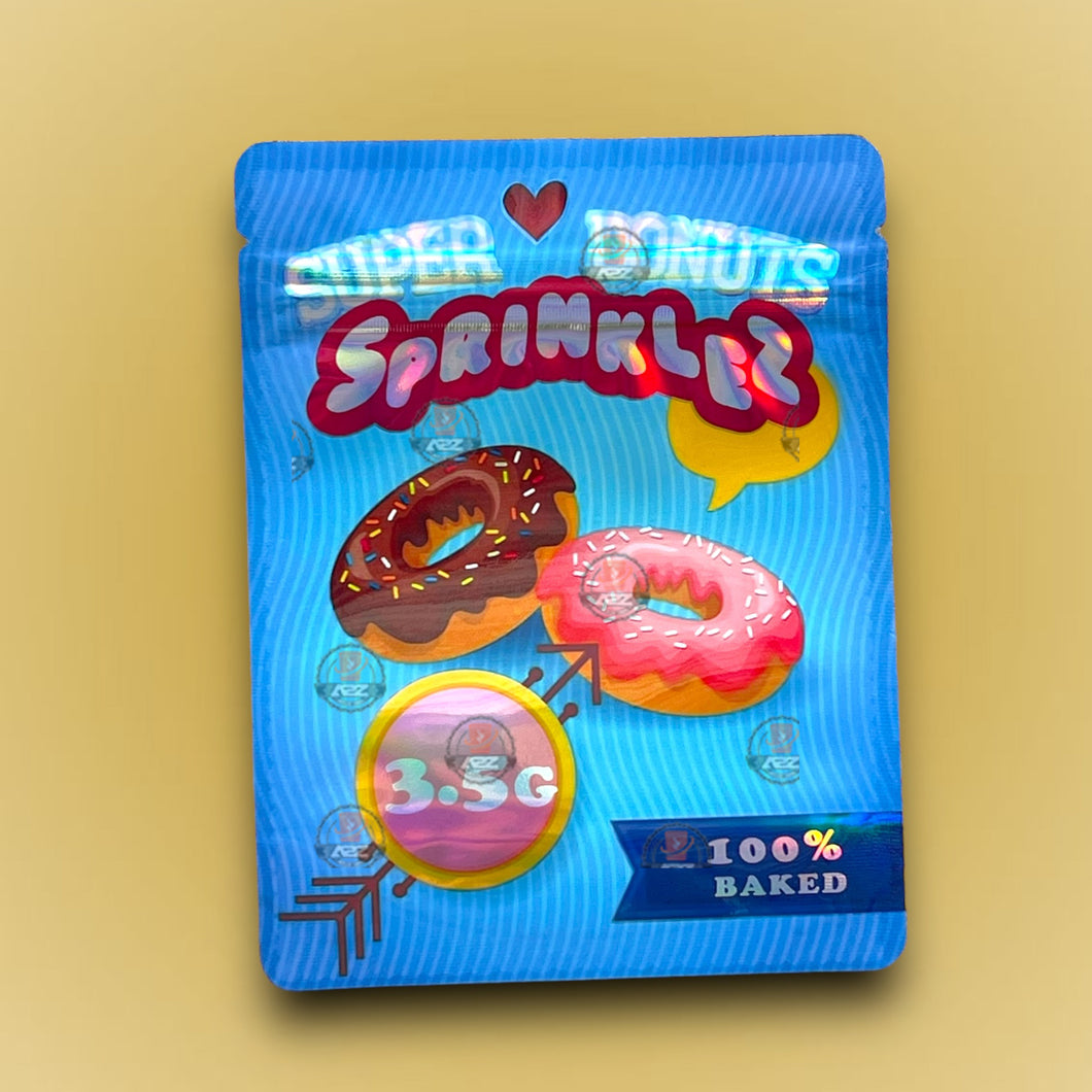 Sprinklez Super Donuts 3.5G Mylar Bags- Holographic- 100% Baked