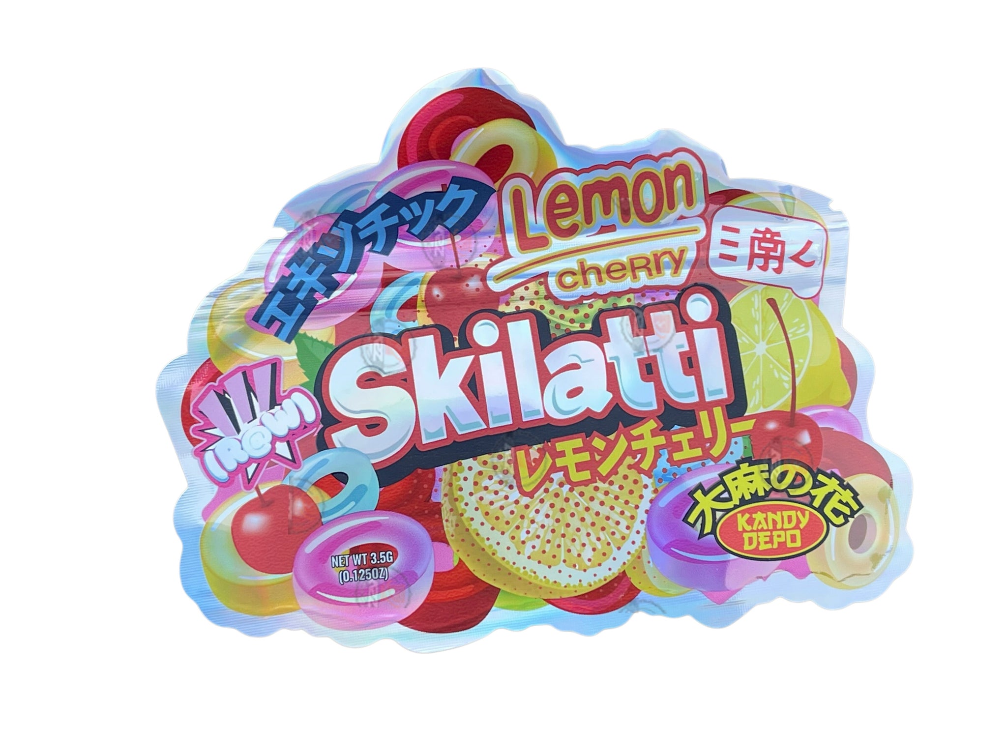 Kandy Depo Lemon Cherry Skilatti Mylar Bags with Boxes 3.5g Box