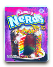 Load image into Gallery viewer, Sprinklez Nerds Candy Cake 3.5G Mylar Bags -With stickers and label
