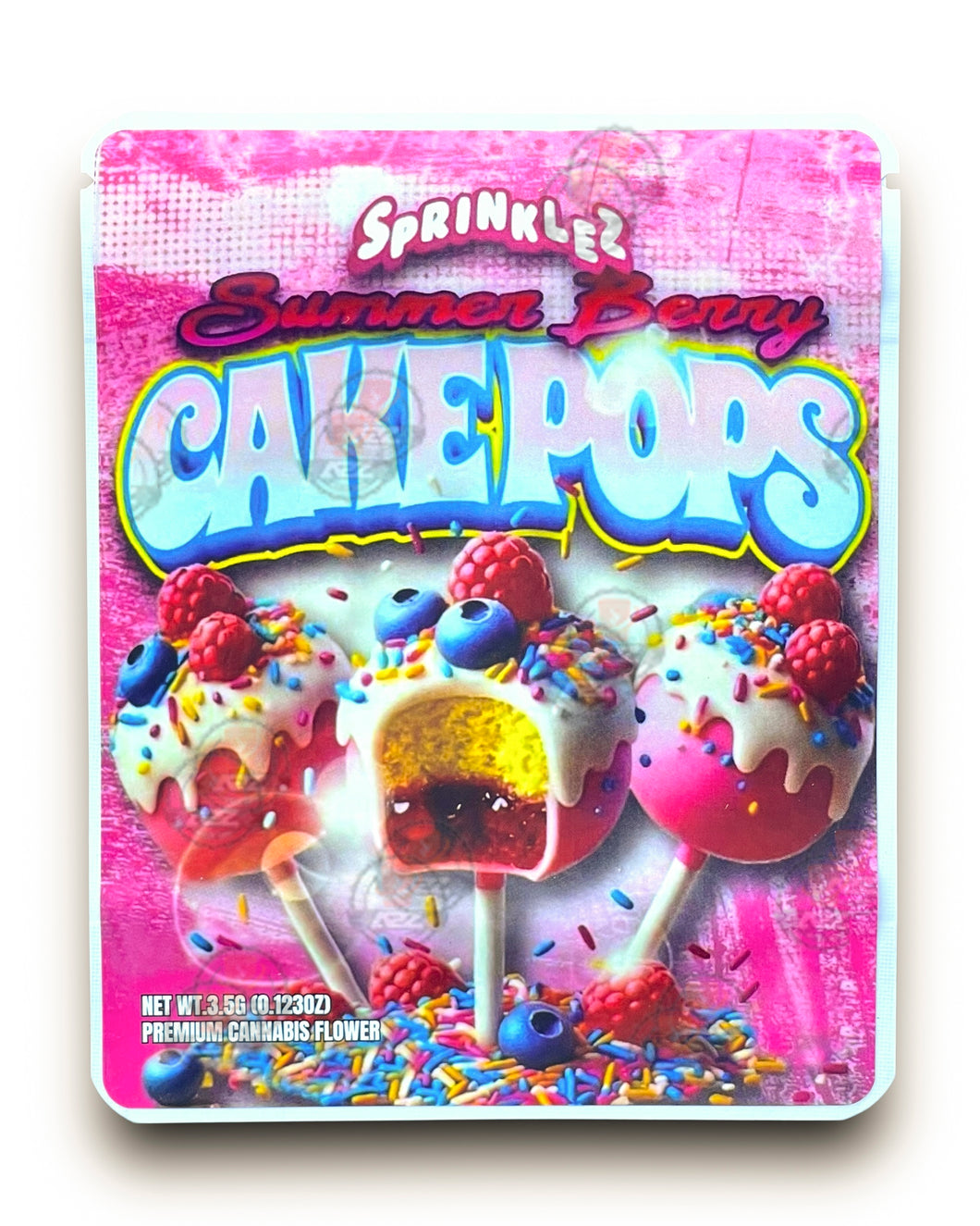 Sprinklez Summer Berry Cake Pops 3.5G Mylar Bags -With stickers and label