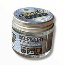 Load image into Gallery viewer, Whole Melt Passport Edition 1oz Glass Jars - Varity Pack 16 Strains in box Empty Jars
