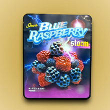 Load image into Gallery viewer, Sprinklez Sour Blue Raspberry Storm 3.5G Mylar Bags -With stickers and labels
