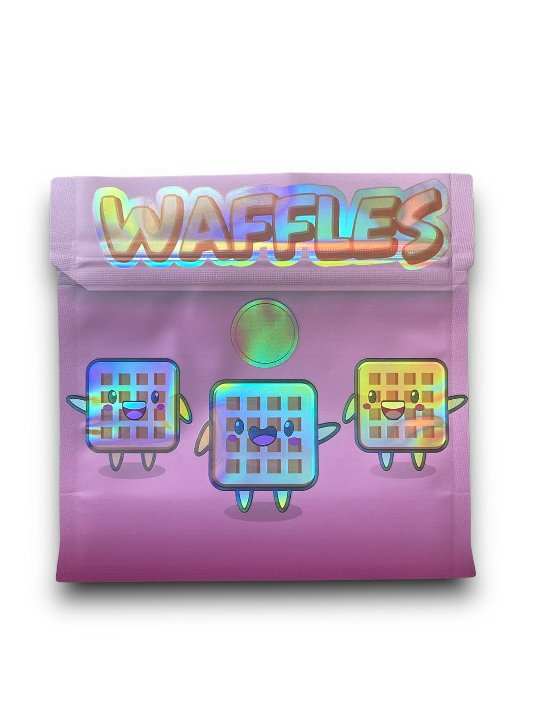 Waffles 3.5G Mylar Bags Holographic Shape Bag