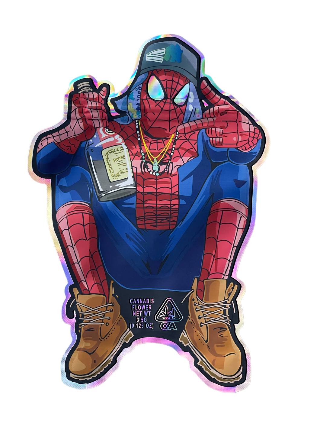 Spider Man You Shittin Meyyy? Cut Out Mylar Bags 3.5g Holographic