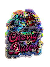 Load image into Gallery viewer, Cherry Dulce Cut out Mylar zip lock bag 3.5G Holographic
