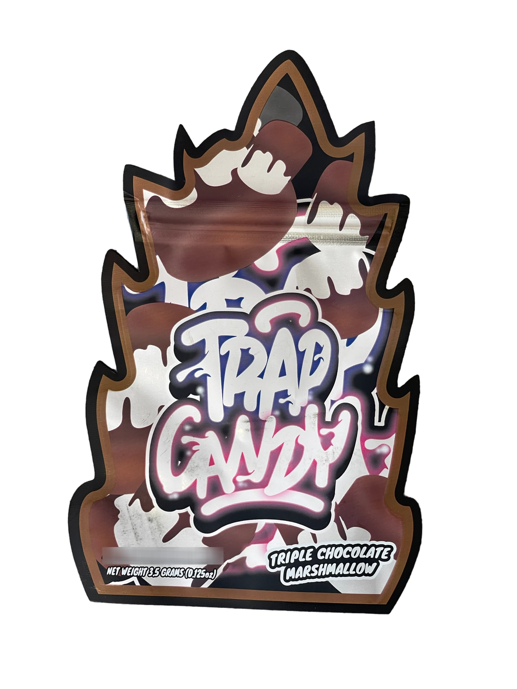 Trap Candy Tripple Chocolate Marshmallow Cut out Mylar zip lock bag 3.5G