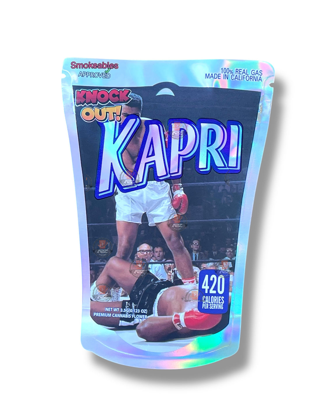 Kapri Knock Out Mylar Bag 3.5g shape bag