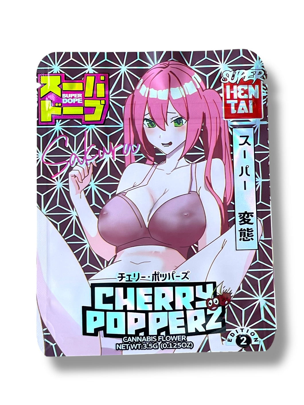 Cherry Popperz Mylar Bag 3.5g shape bag