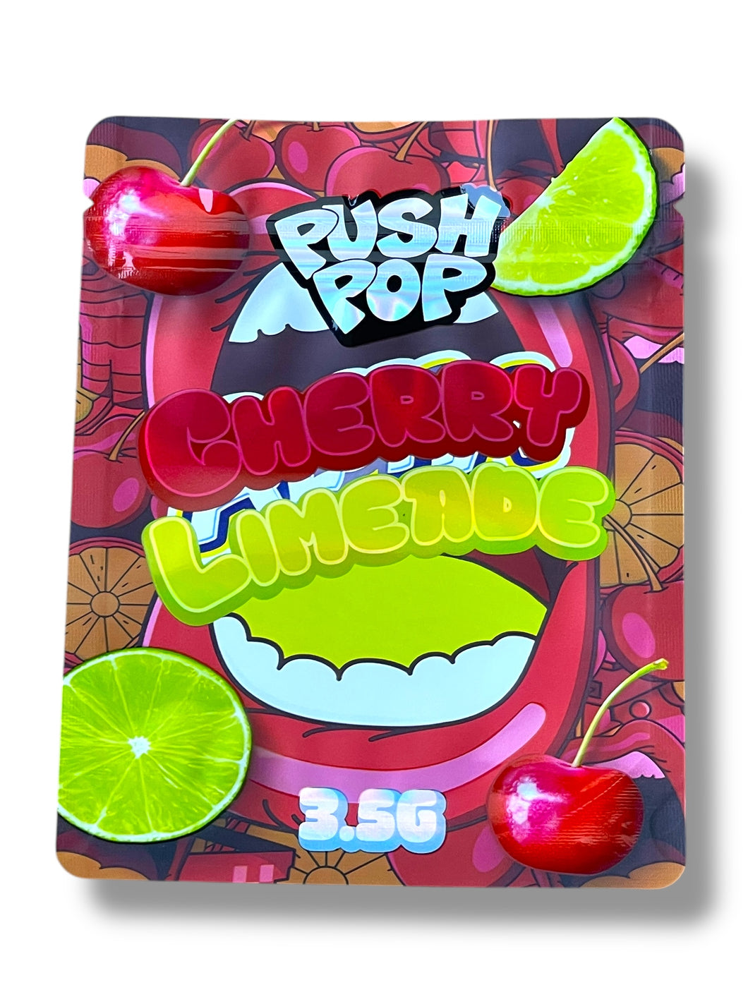 Push Pop Cherry Limeade Mylar Bag 3.5g shape bag