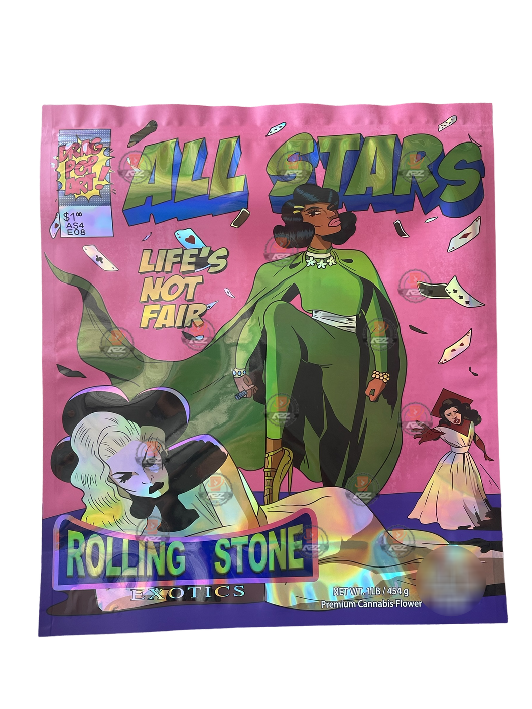 All Stars Mylar Bag (Large) 1 LBS - 16OZ (454g) Pound Bag Rolling Stone