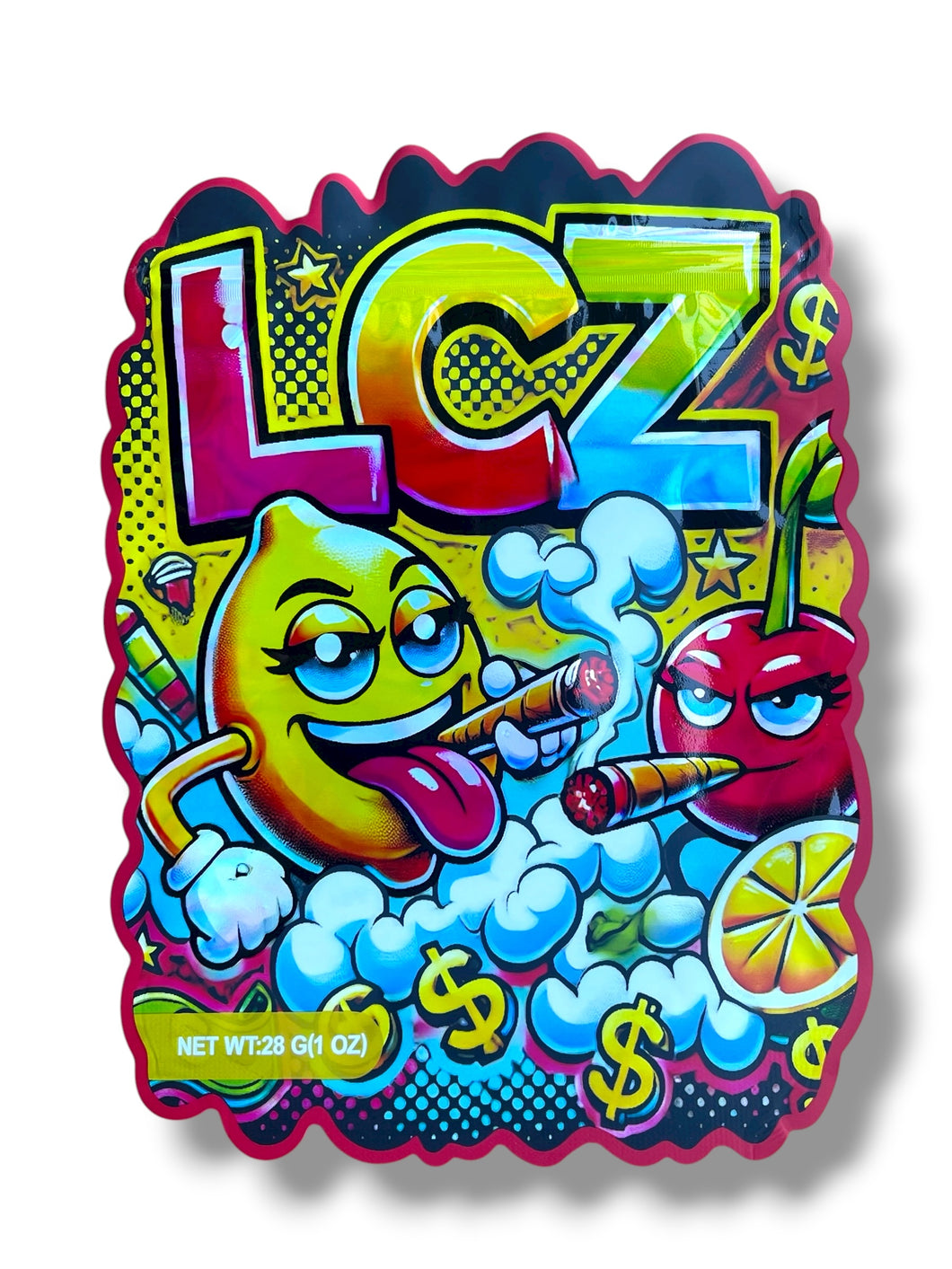 Lemon Cherry 1 OZ  28G Mylar empty Mylar bag 1 ounce (50 Count)