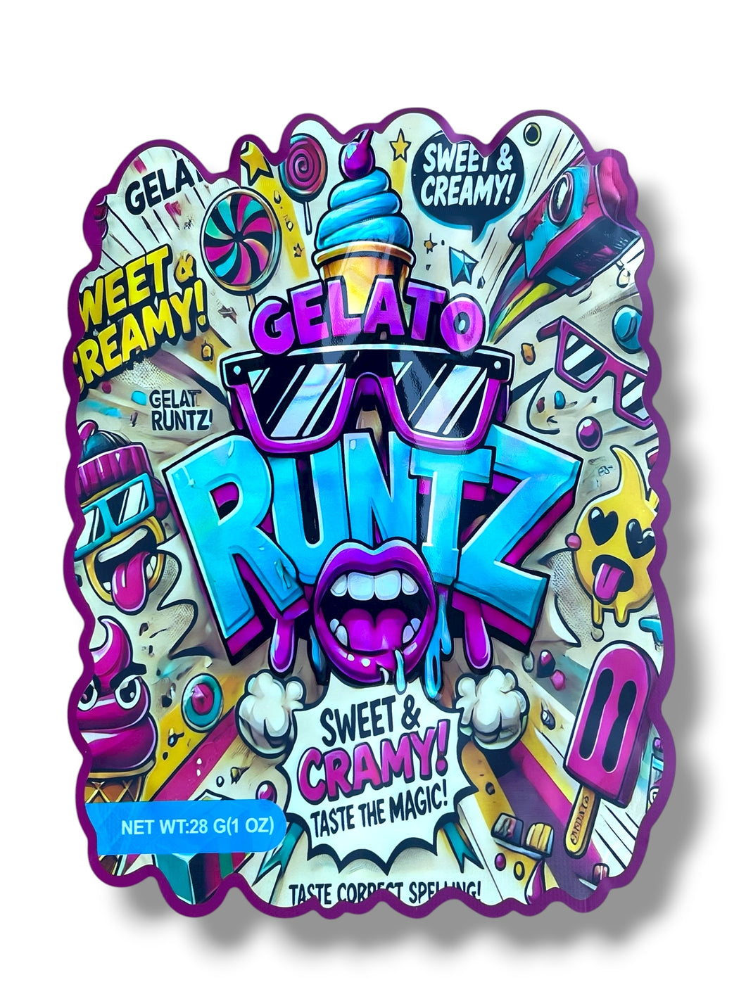 Gelato Runtz 1 OZ  28G Mylar empty Mylar bag 1 ounce (50 Count)