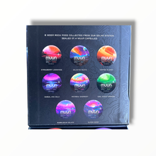 Load image into Gallery viewer, Muun Moon Rocks Mixed-Strain Variety Pack – 4 Capsules, 16 Empty 1 Oz Pods – Packaging Only
