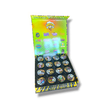Load image into Gallery viewer, Warheadz Sour Edition 1 Oz Empty Glass Jars with Display Box – 16-Piece Variety Set
