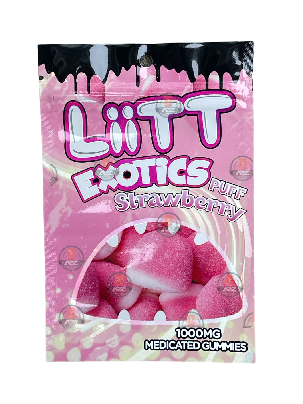 Liitt Exotics Puff Strawberry 3.5g Mylar Bag 1000MG (Packaging Only)