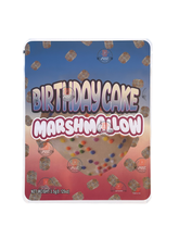 Load image into Gallery viewer, Sprinklez Birthday Cake Marshmallow Mylar Bags 3.5g Sticker base Bag -With stickers and labels
