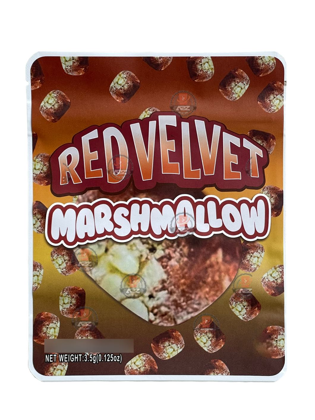 Sprinklez Red Velvet Marshmallow Mylar Bags 3.5g Sticker base Bag -With stickers and labels