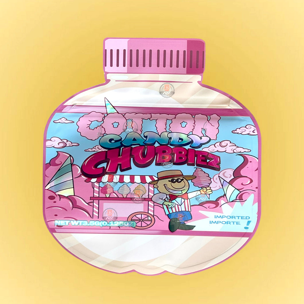 Cotton Candy Chubbiez 3.5G Mylar Bags Cut Out-Holographic