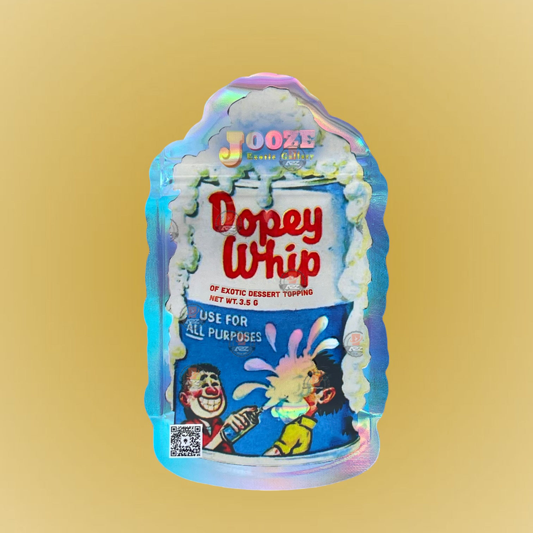 Dopey Whip 3.5G Mylar Bags-Jooze Exotic Gallery Cut Out-Holographic