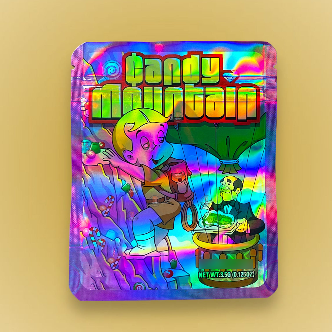 Candy Mountain 3.5g Mylar Bag Holographic- Packaging Only