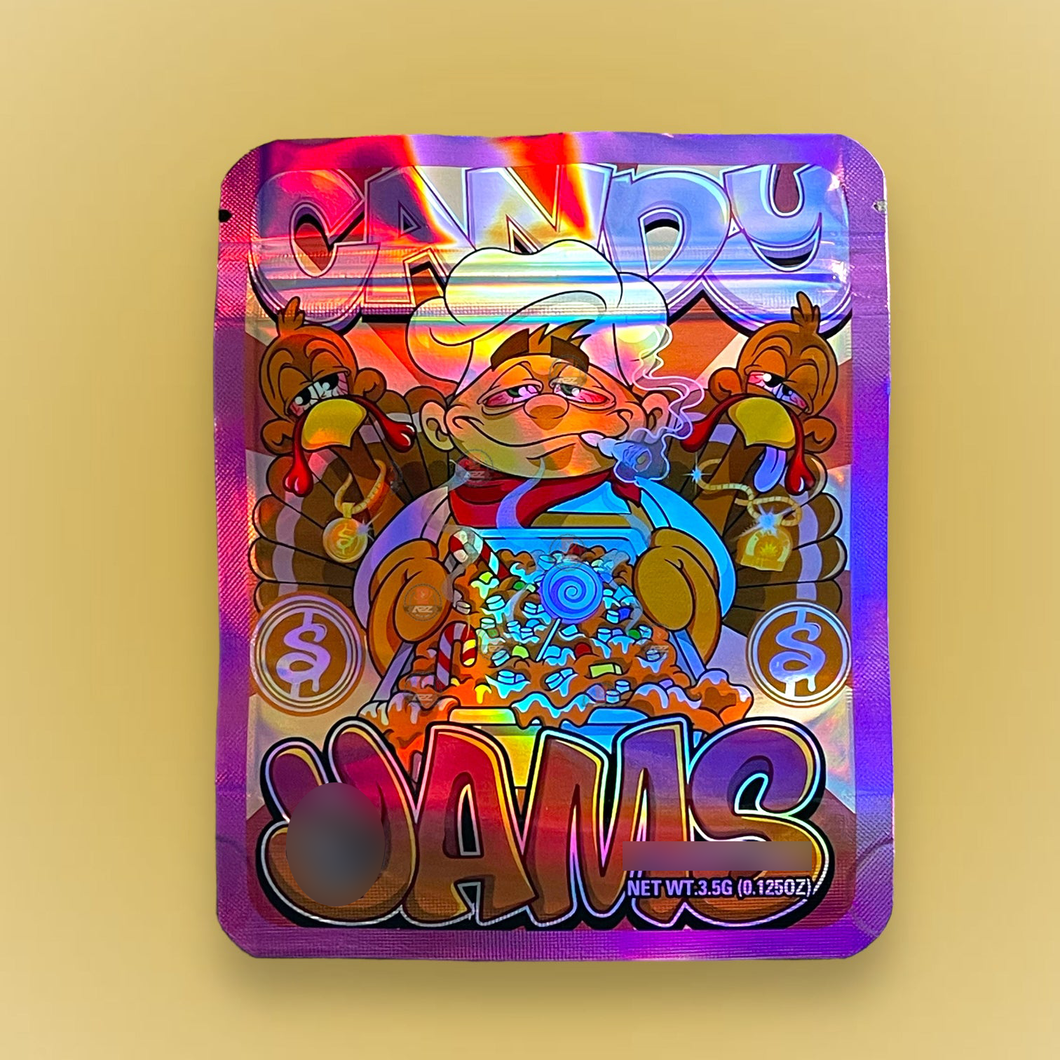 Candy Jams 3.5g Mylar Bag Holographic- Sherb Money Packaging Only